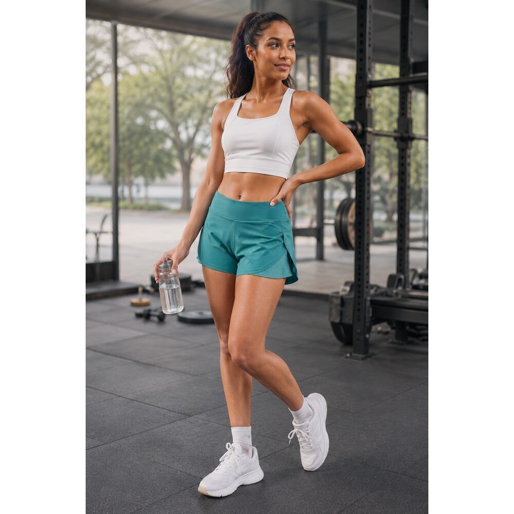 Lululemon Play Off The Pleats Short Size 8 Teal Blue Athletic Running Shorts